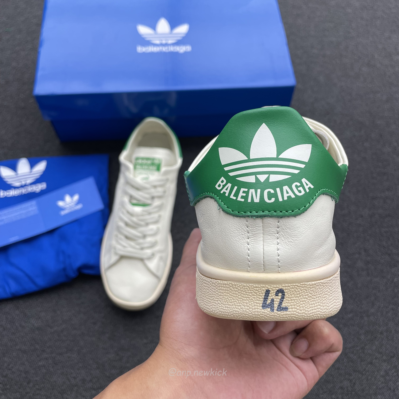 Adidas X Balenciaga Stan Smith Worn Out Off White Green 721835 Wbdv4 9703 (2) - www.newkick.vip