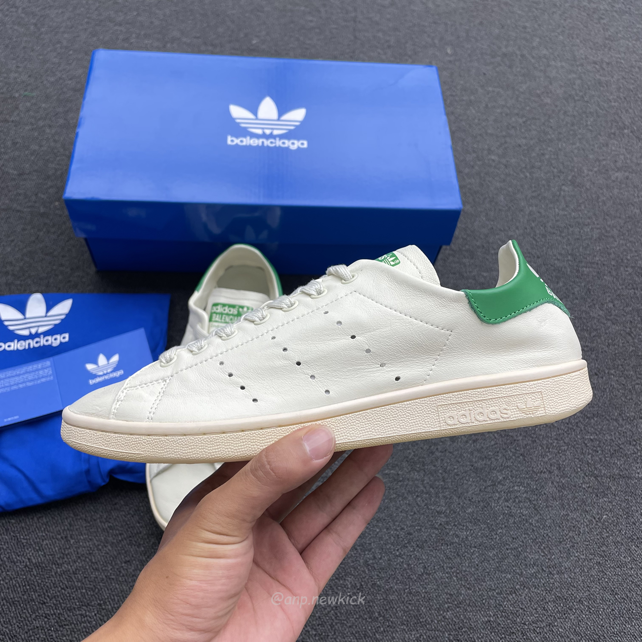 Adidas X Balenciaga Stan Smith Worn Out Off White Green 721835 Wbdv4 9703 (6) - www.newkick.vip