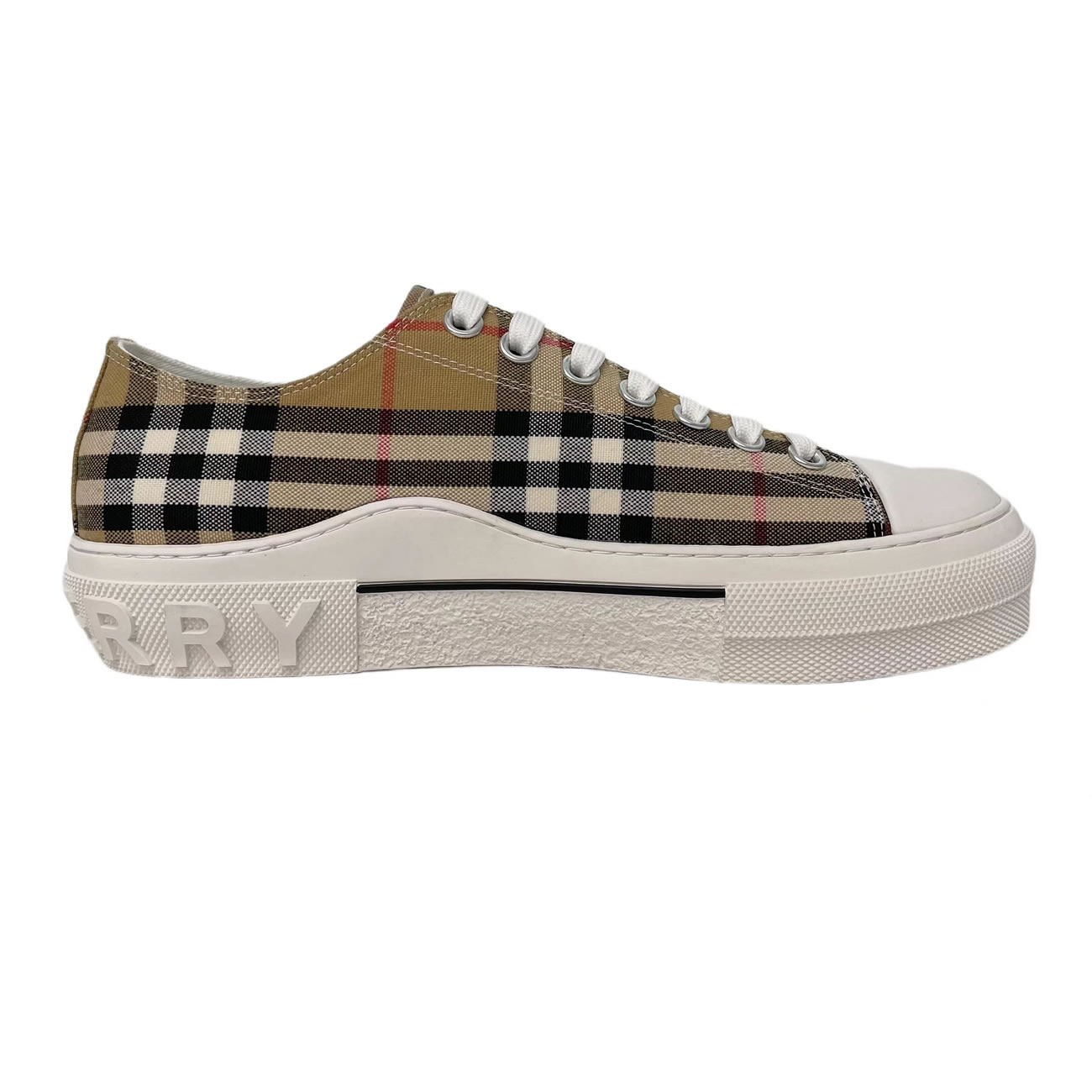 Burberry Vintage Check Cotton Sneakers Archive Beige White W 80505061 (11) - www.newkick.vip