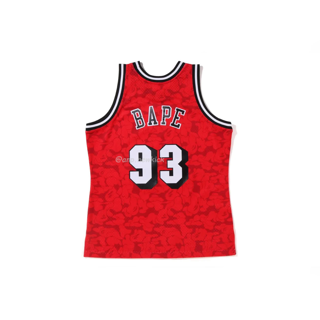 A Bathing Ape X Mitchell Ness New Jersey Nets Jersey Black Red Blue (4) - www.newkick.vip