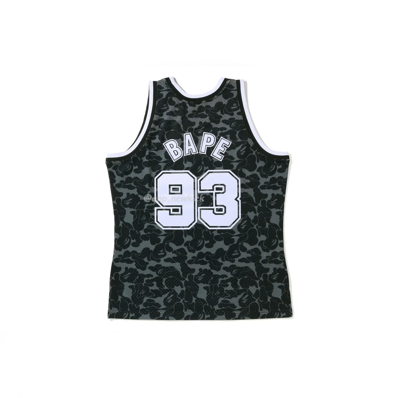 A Bathing Ape X Mitchell Ness New Jersey Nets Jersey Black Red Blue (5) - www.newkick.vip