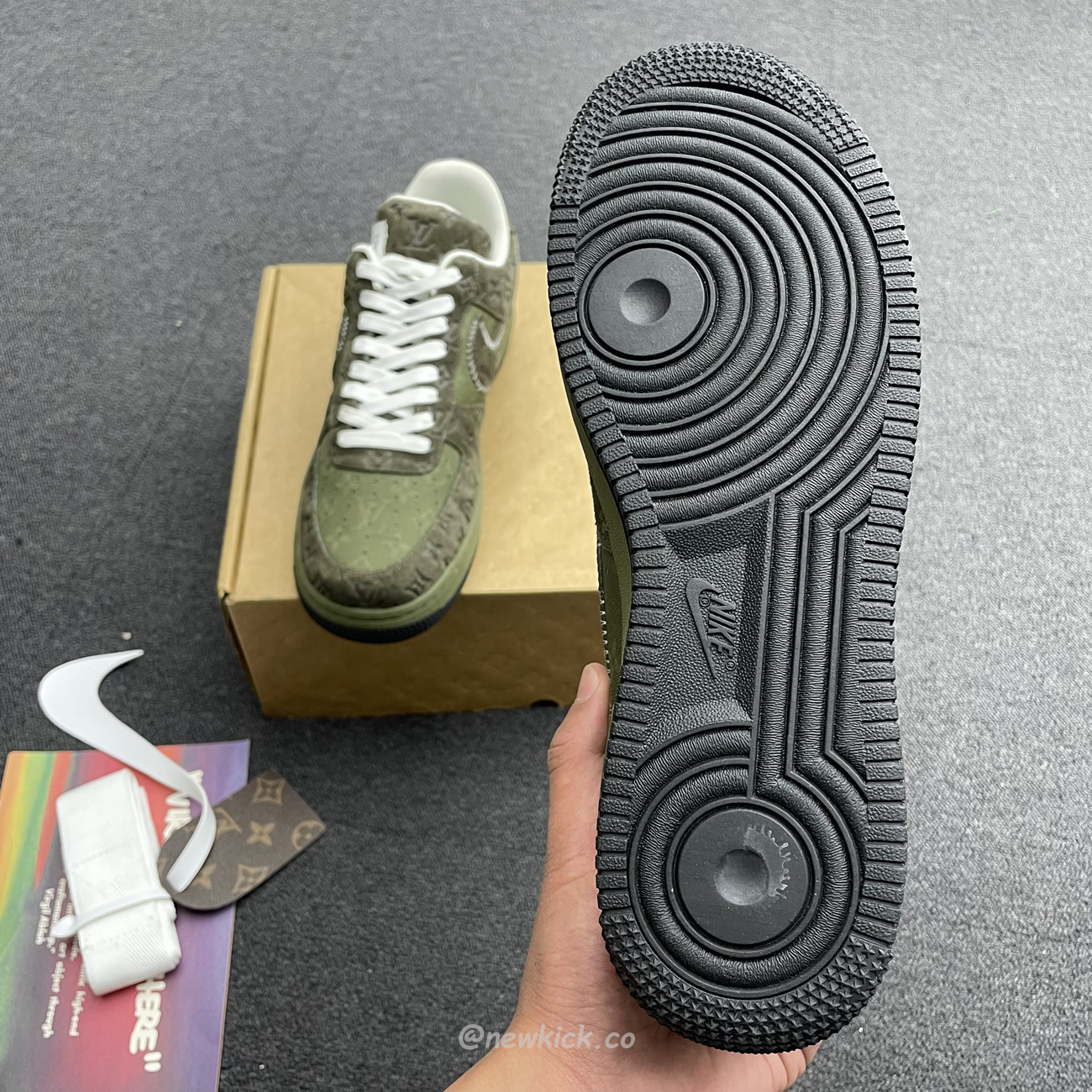 Lv X Nike Air Force 1 Low Green (2) - www.newkick.vip