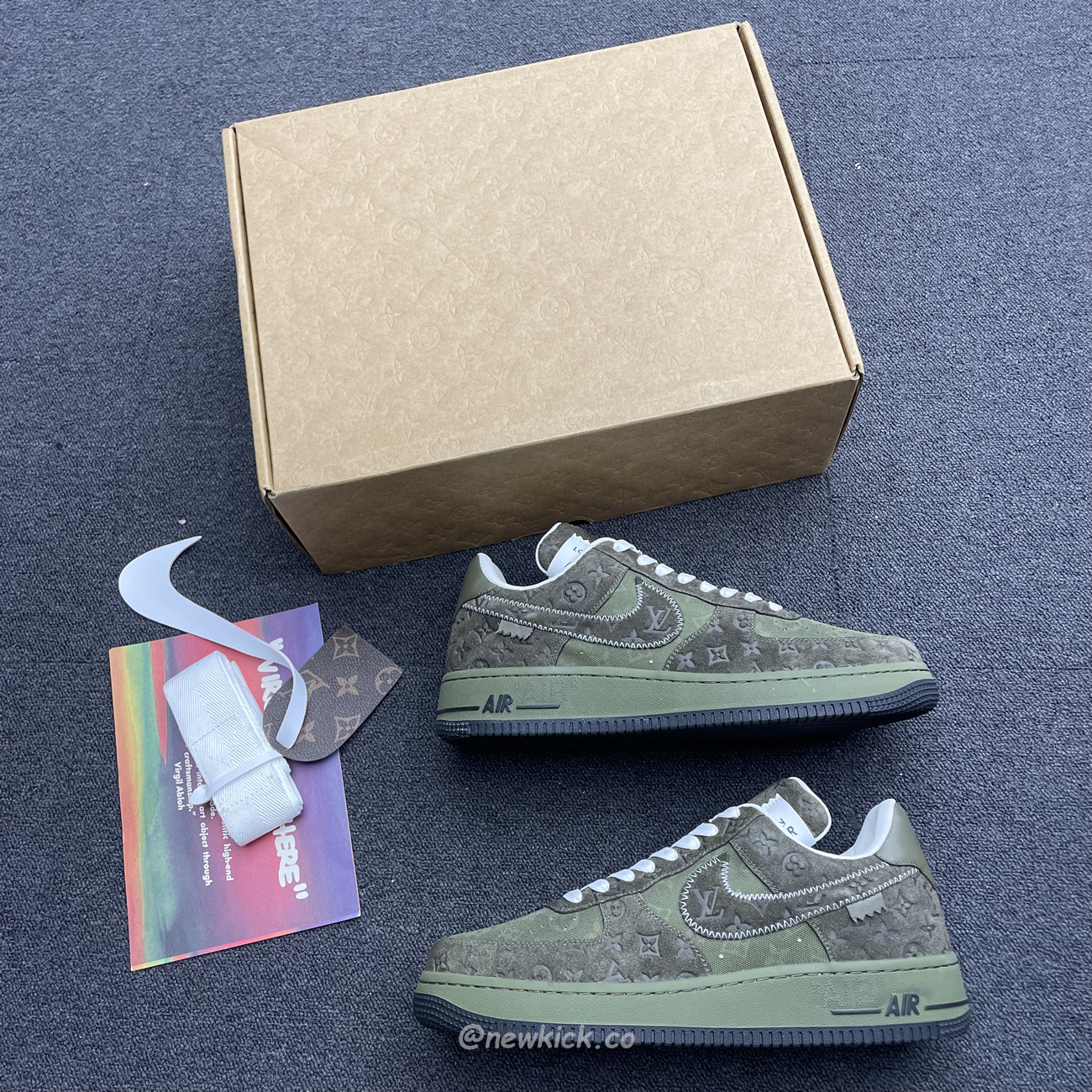 Lv X Nike Air Force 1 Low Green (4) - www.newkick.vip