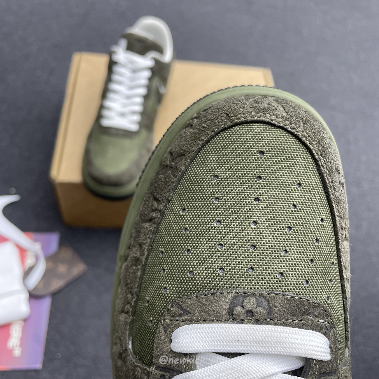 Lv X Nike Air Force 1 Low Green (6) - www.newkick.vip