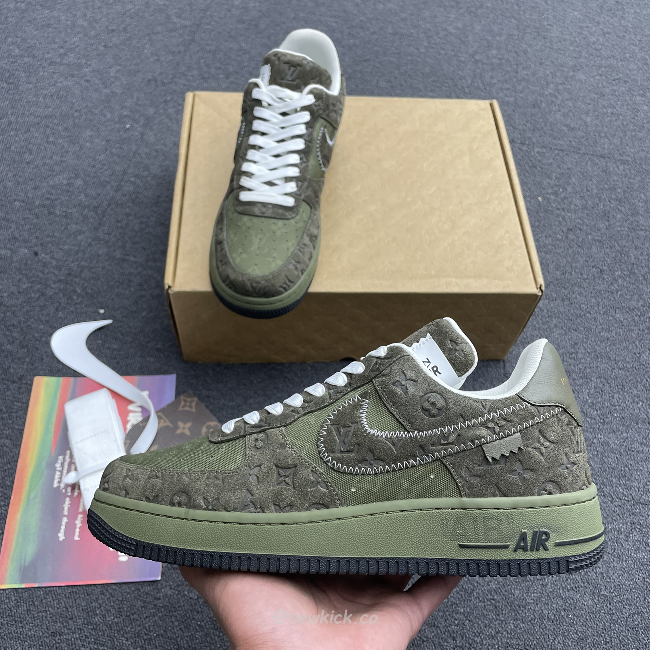 Lv X Nike Air Force 1 Low Green (8) - www.newkick.vip