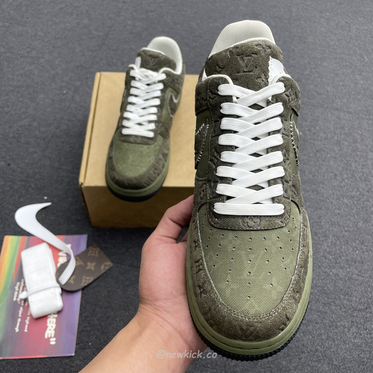 Lv X Nike Air Force 1 Low Green (9) - www.newkick.vip