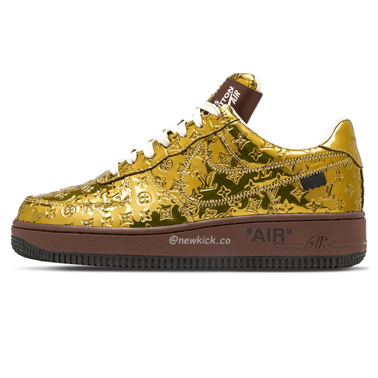 Louis Vuitton Nike Air Force 1 Low By Virgil Abloh Metallic Gold (1) - www.newkick.vip