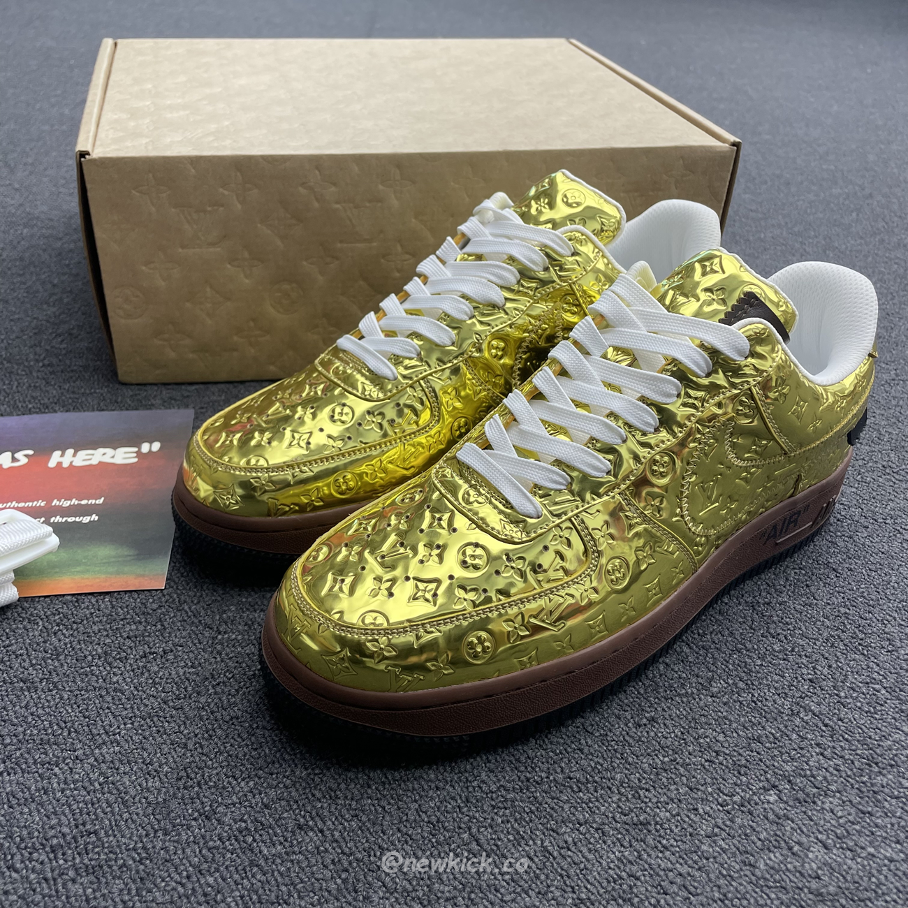 Louis Vuitton Nike Air Force 1 Low By Virgil Abloh Metallic Gold (10) - www.newkick.vip