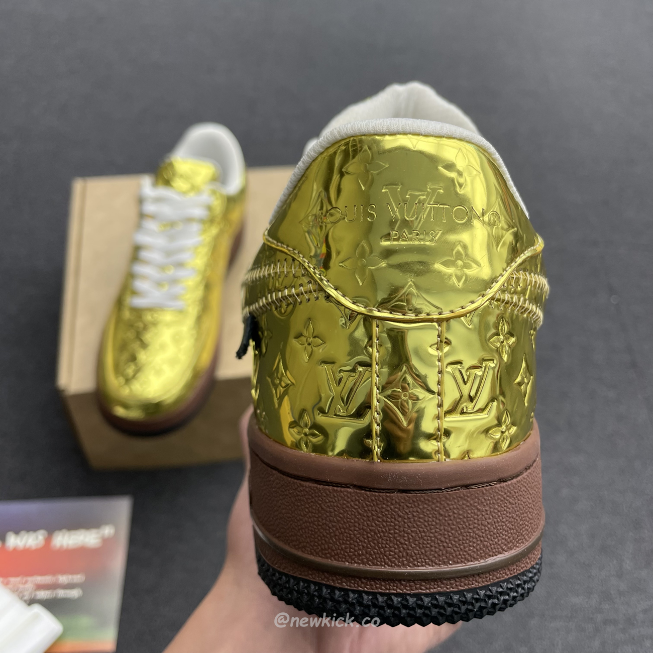 Louis Vuitton Nike Air Force 1 Low By Virgil Abloh Metallic Gold (11) - www.newkick.vip