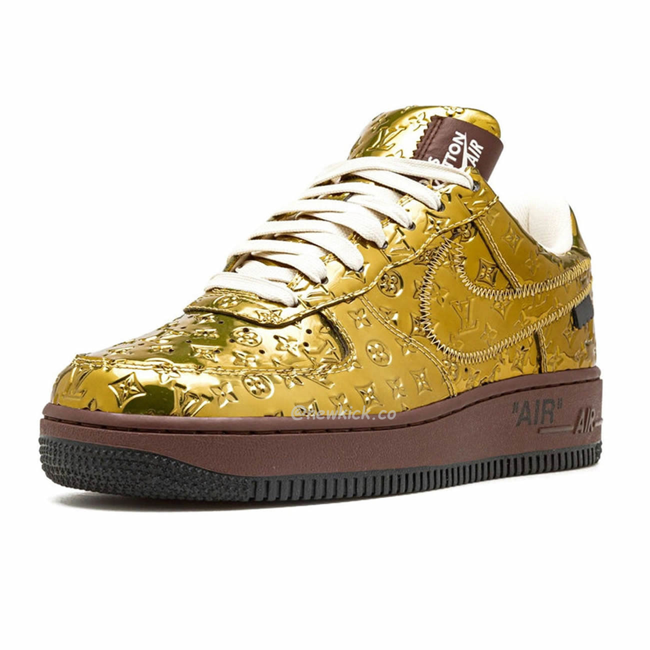 Louis Vuitton Nike Air Force 1 Low By Virgil Abloh Metallic Gold (7) - www.newkick.vip