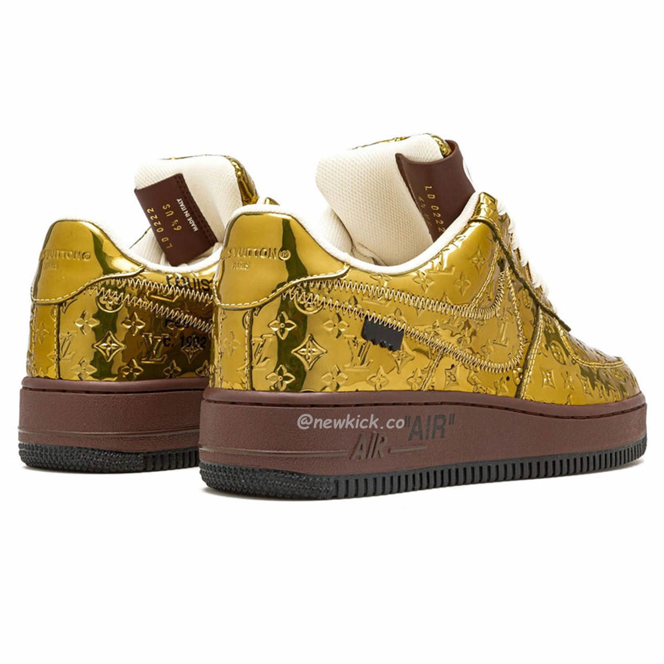 Louis Vuitton Nike Air Force 1 Low By Virgil Abloh Metallic Gold (8) - www.newkick.vip