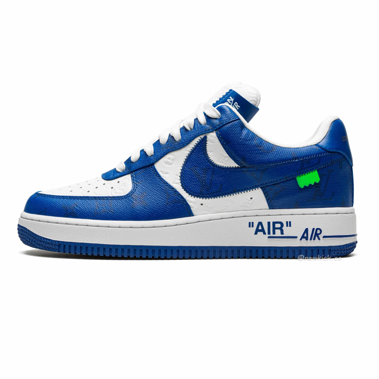 Louis Vuitton Nike Air Force 1 Low By Virgil Abloh White Green Royal (12) - www.newkick.vip