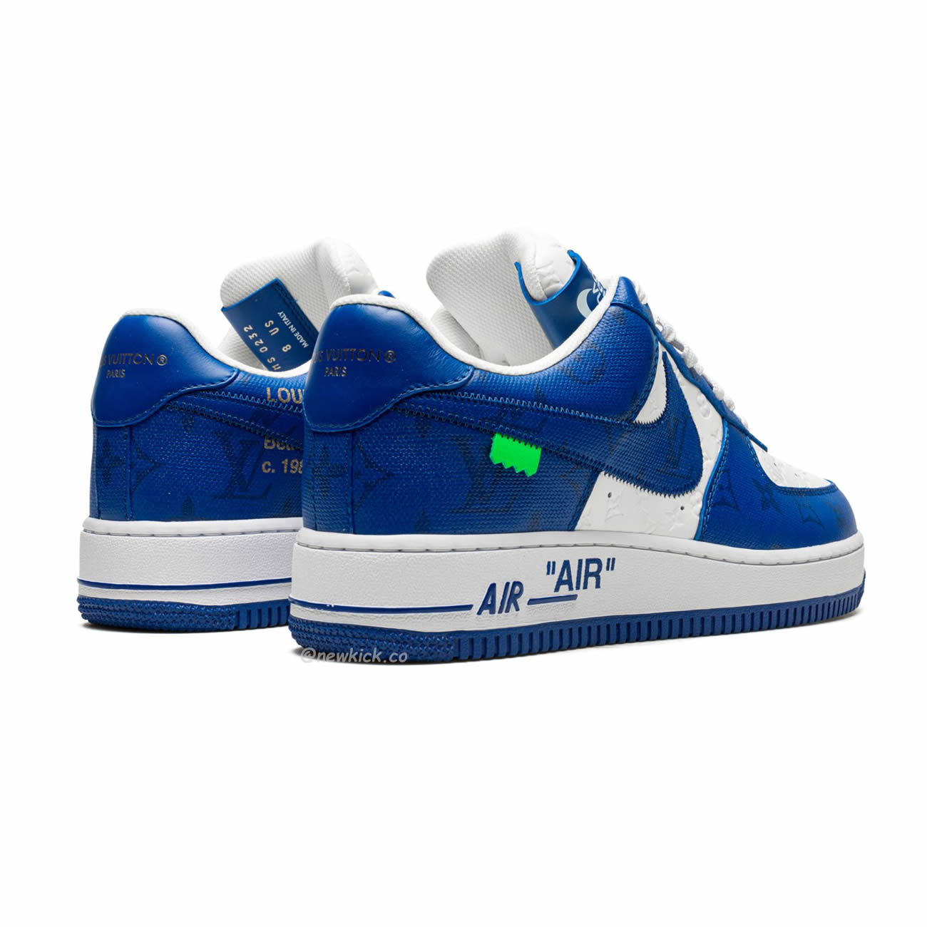 Louis Vuitton Nike Air Force 1 Low By Virgil Abloh White Green Royal (13) - www.newkick.vip