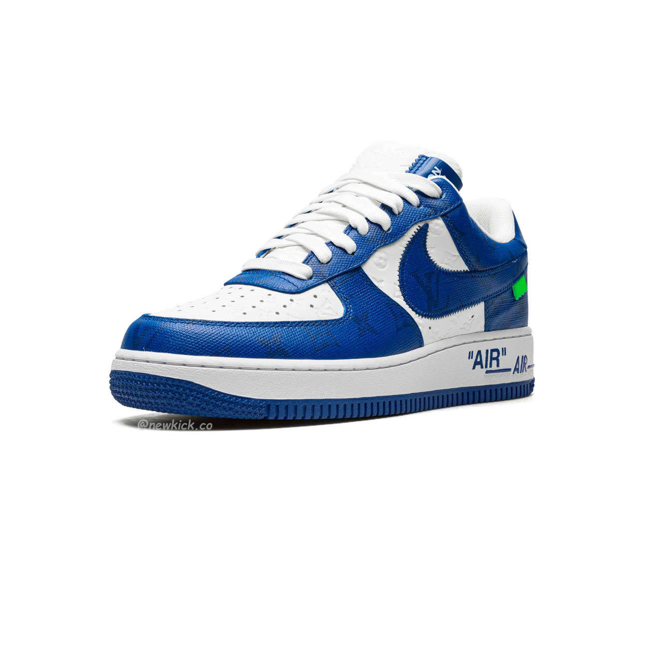 Louis Vuitton Nike Air Force 1 Low By Virgil Abloh White Green Royal (14) - www.newkick.vip