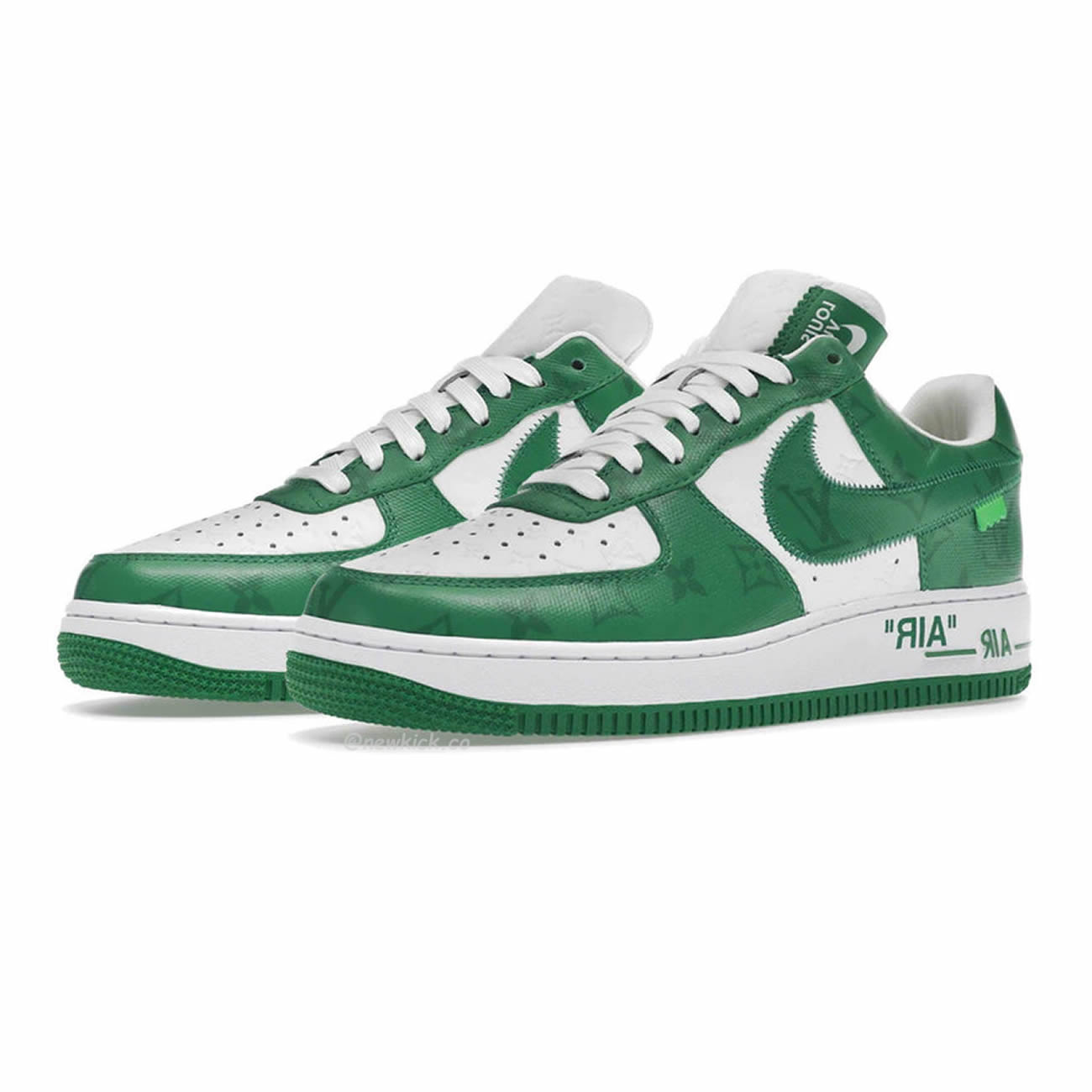 Louis Vuitton Nike Air Force 1 Low By Virgil Abloh White Green Royal (21) - www.newkick.vip