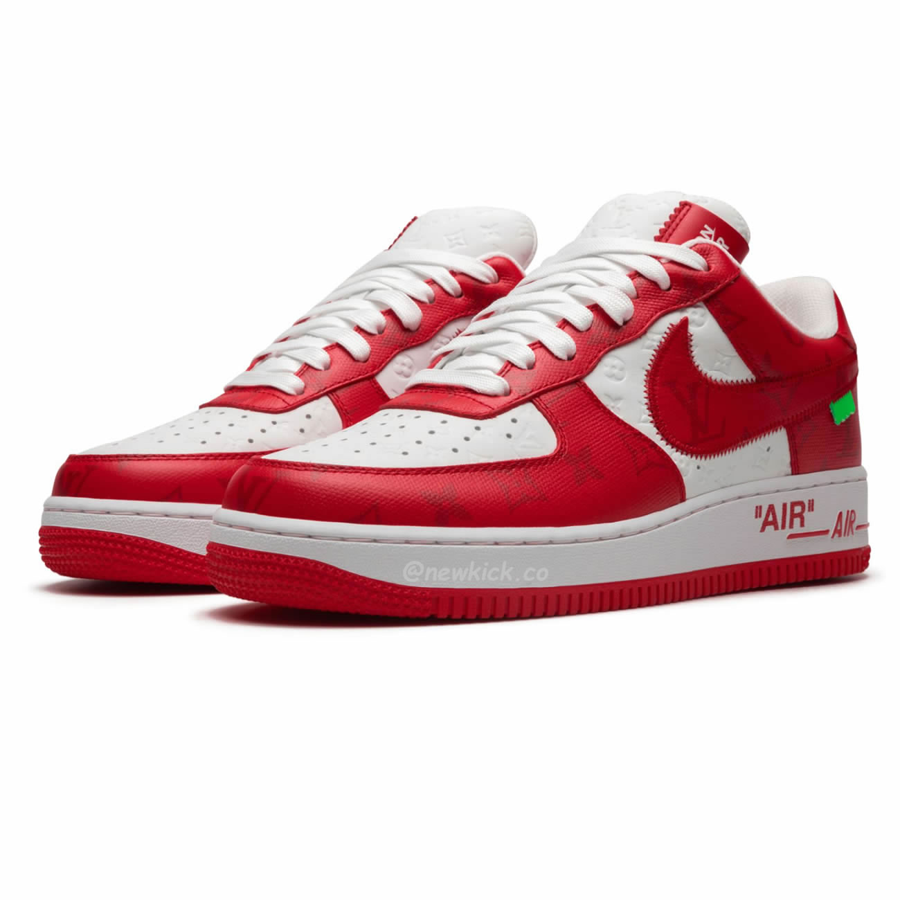 Louis Vuitton Nike Air Force 1 Low By Virgil Abloh White Green Royal (42) - www.newkick.vip