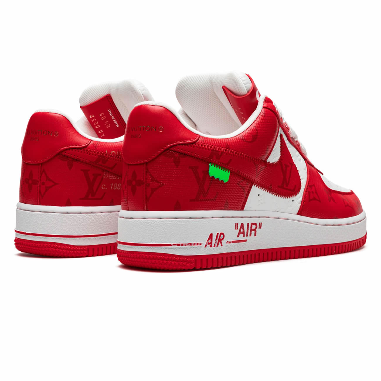 Louis Vuitton Nike Air Force 1 Low By Virgil Abloh White Green Royal (43) - www.newkick.vip