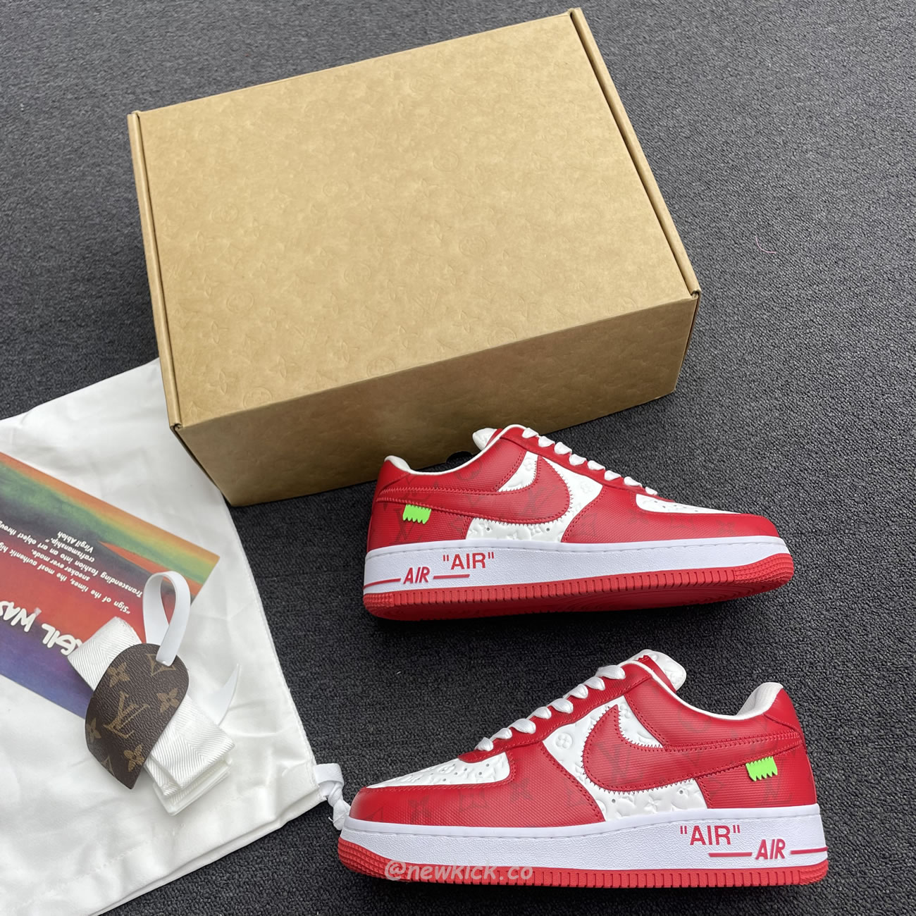 Louis Vuitton Nike Air Force 1 Low By Virgil Abloh White Green Royal (46) - www.newkick.vip