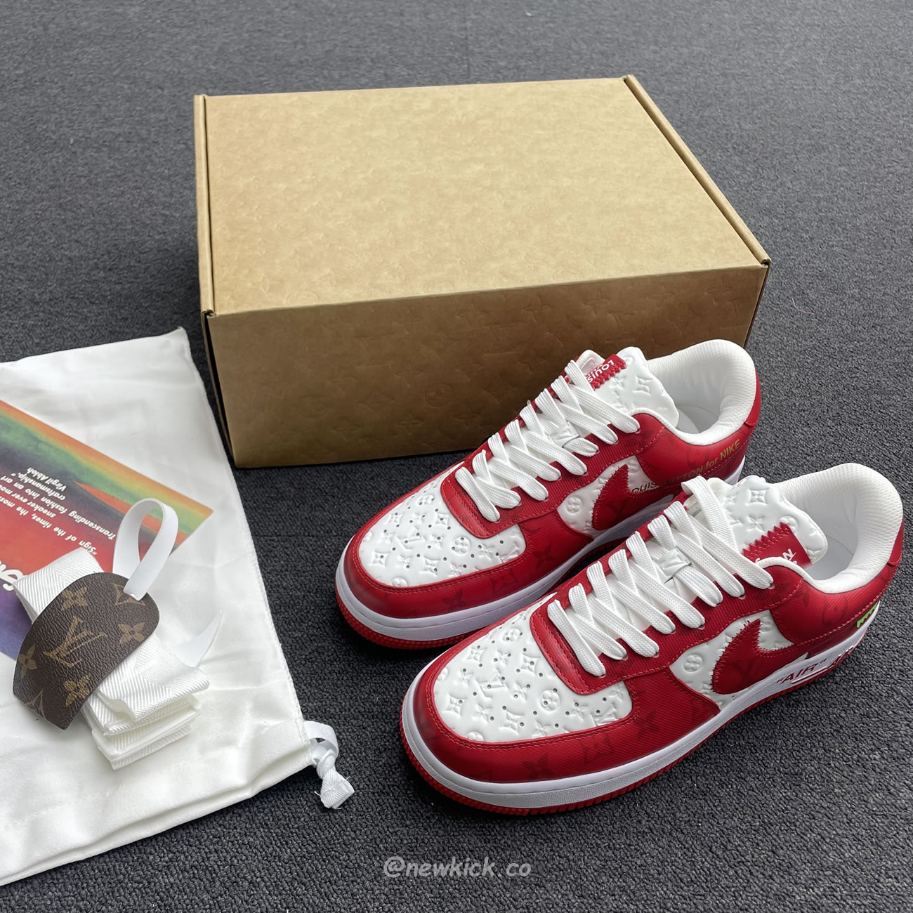 Louis Vuitton Nike Air Force 1 Low By Virgil Abloh White Green Royal (48) - www.newkick.vip