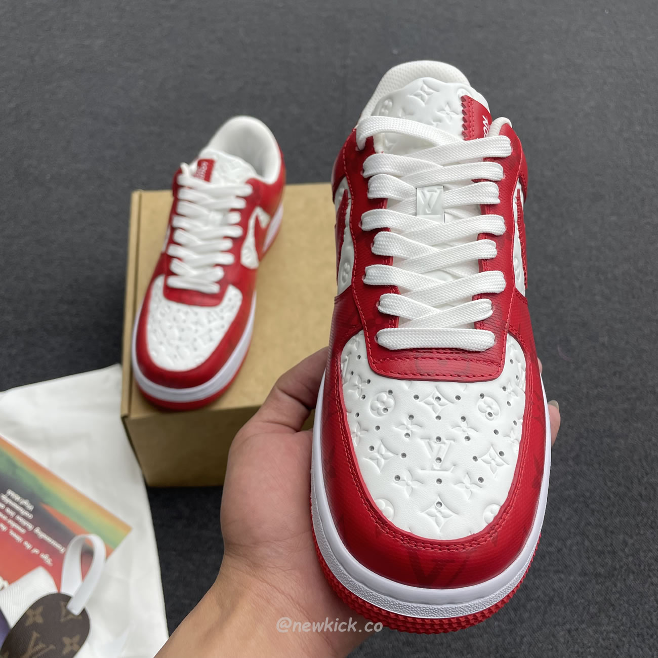 Louis Vuitton Nike Air Force 1 Low By Virgil Abloh White Green Royal (49) - www.newkick.vip