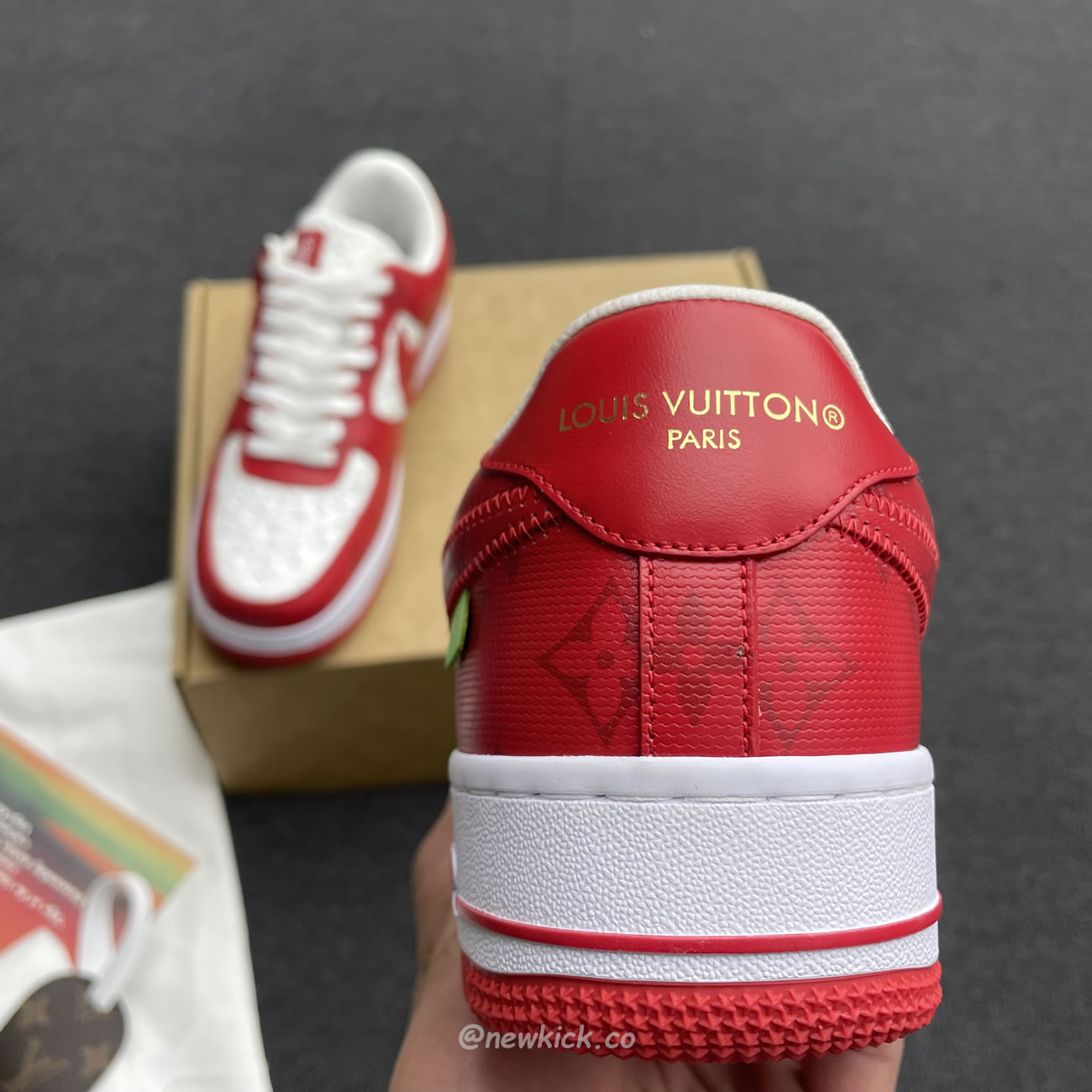 Louis Vuitton Nike Air Force 1 Low By Virgil Abloh White Green Royal (51) - www.newkick.vip