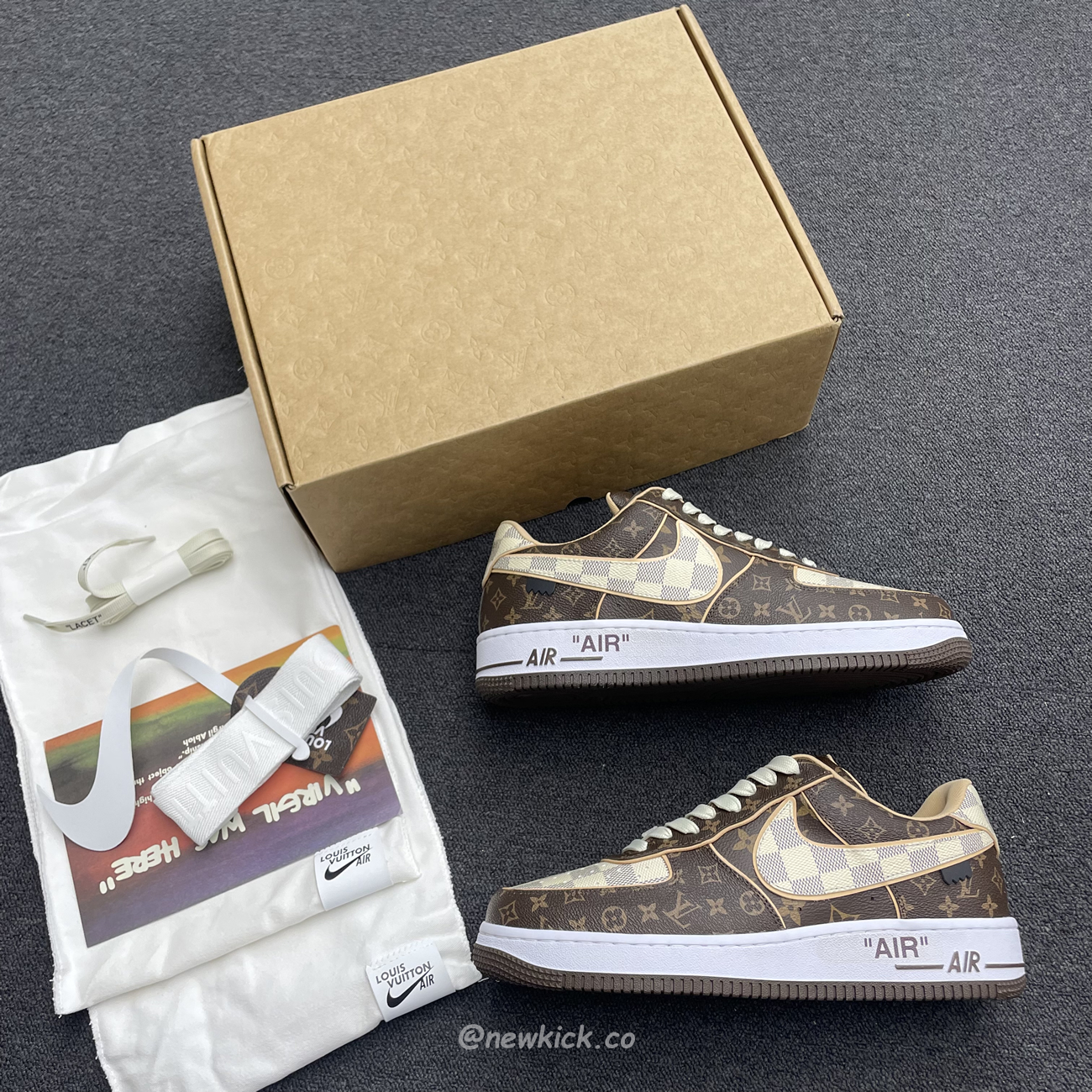 Nike Air Force 1 Low Louis Vuitton Monogram Brown Damier Azur (12) - www.newkick.vip