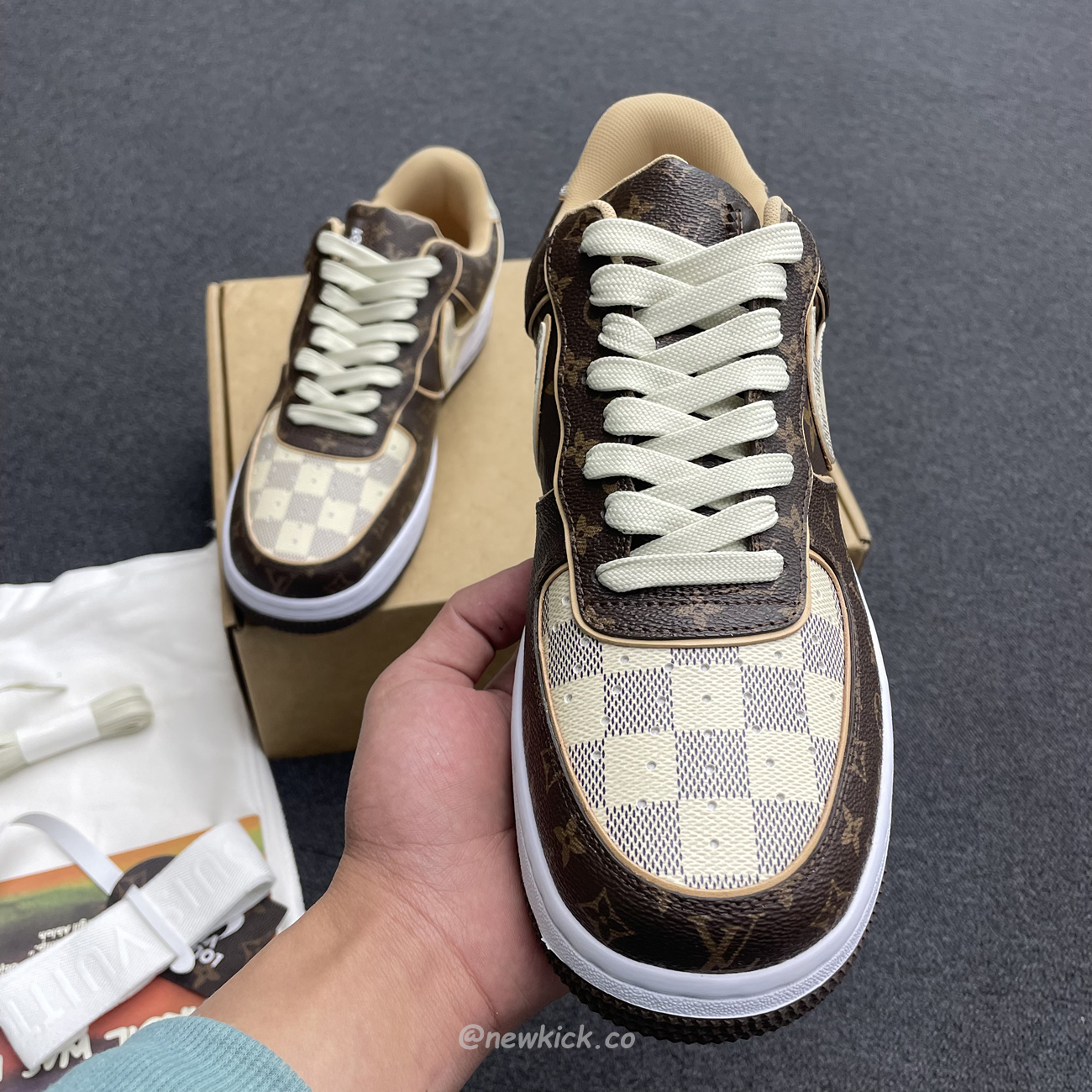 Nike Air Force 1 Low Louis Vuitton Monogram Brown Damier Azur (13) - www.newkick.vip