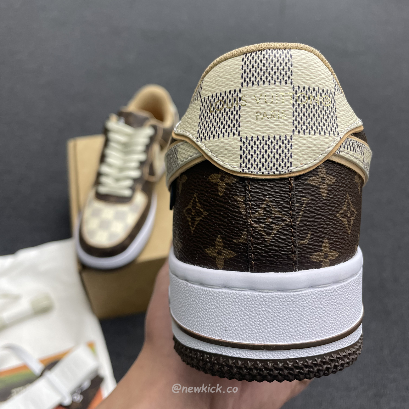 Nike Air Force 1 Low Louis Vuitton Monogram Brown Damier Azur (14) - www.newkick.vip