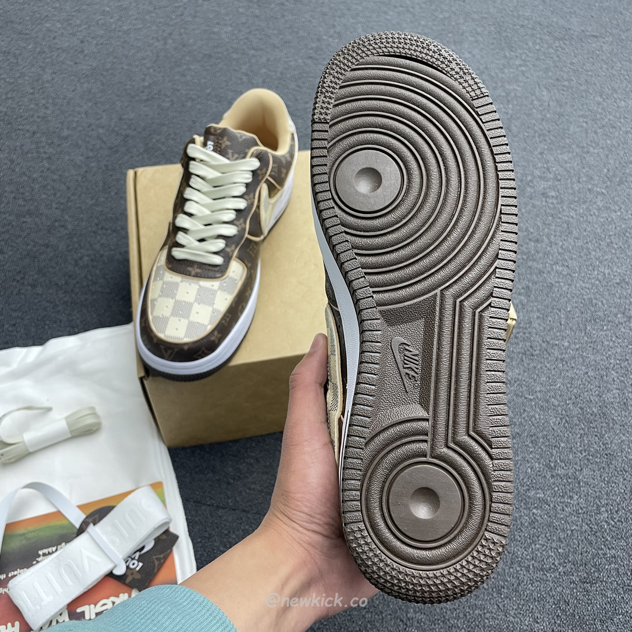 Nike Air Force 1 Low Louis Vuitton Monogram Brown Damier Azur (15) - www.newkick.vip