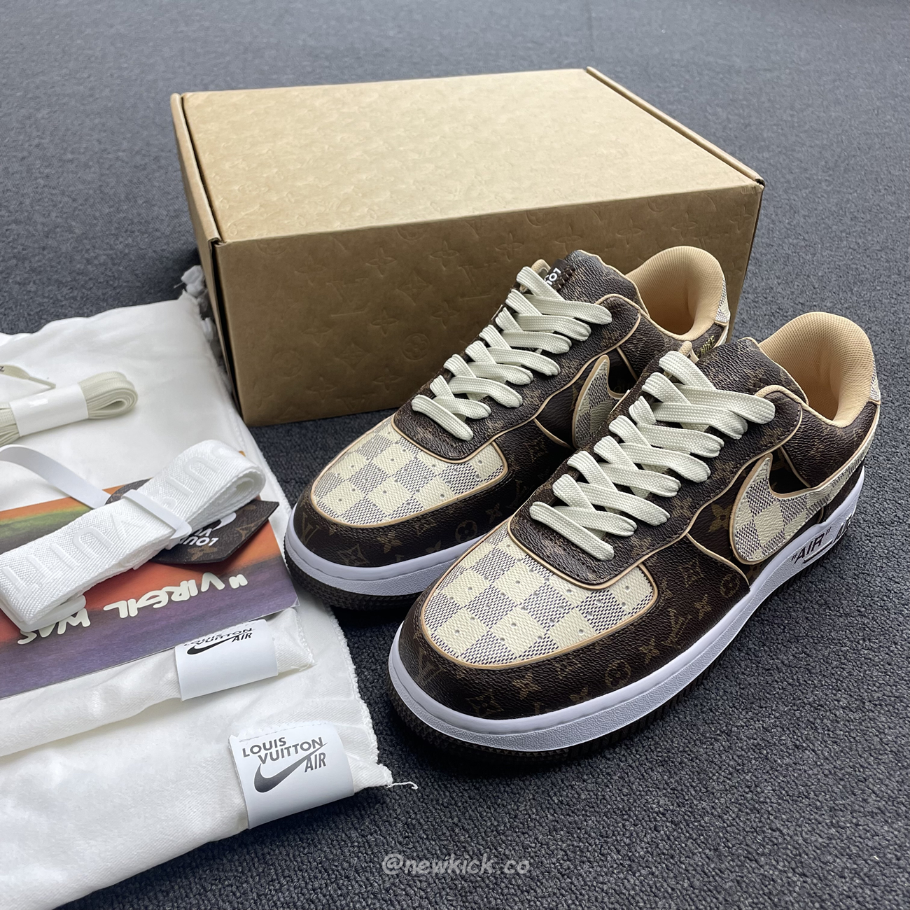 Nike Air Force 1 Low Louis Vuitton Monogram Brown Damier Azur (16) - www.newkick.vip