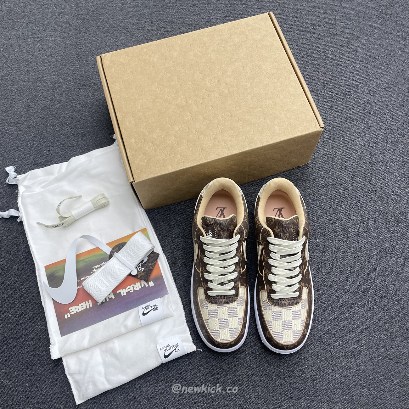 Nike Air Force 1 Low Louis Vuitton Monogram Brown Damier Azur (17) - www.newkick.vip