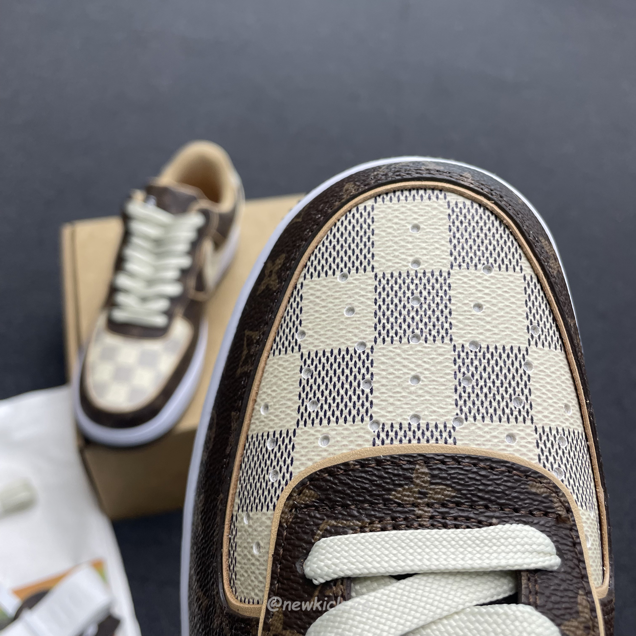 Nike Air Force 1 Low Louis Vuitton Monogram Brown Damier Azur (18) - www.newkick.vip