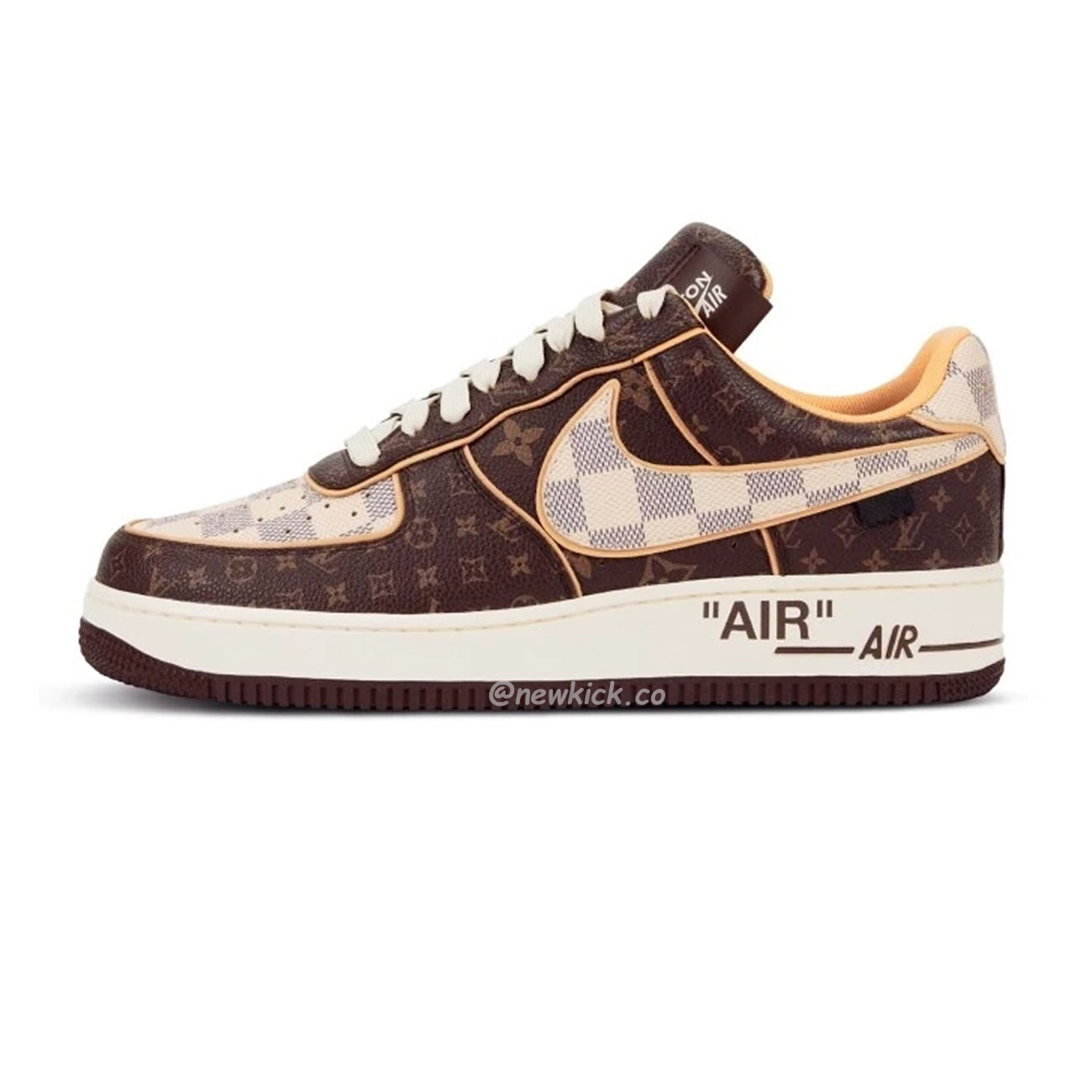 Nike Air Force 1 Low Louis Vuitton Monogram Brown Damier Azur (9) - www.newkick.vip