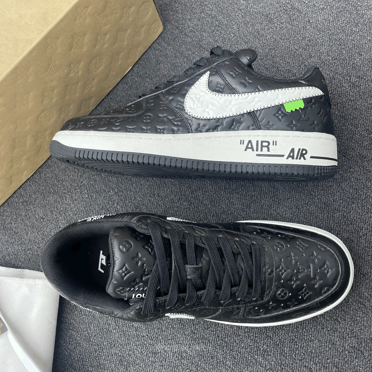Louis Vuitton Nike Air Force 1 Low By Virgil Abloh White Black (3) - www.newkick.vip