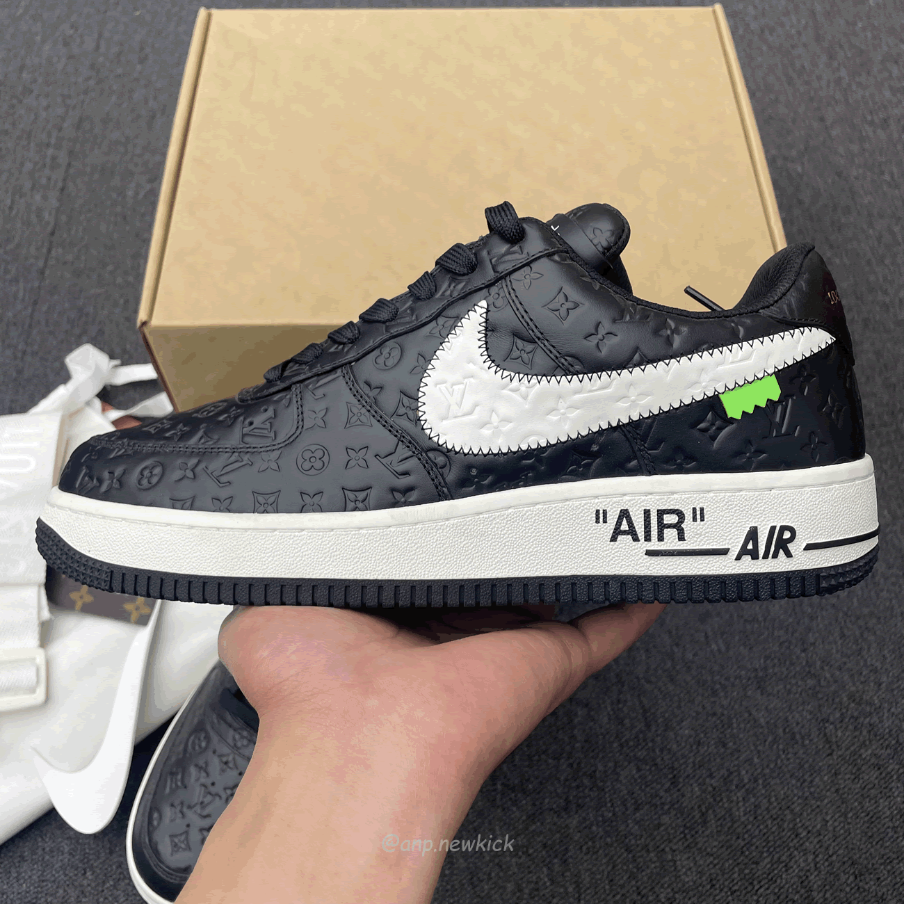 Louis Vuitton Nike Air Force 1 Low By Virgil Abloh White Black (4) - www.newkick.vip