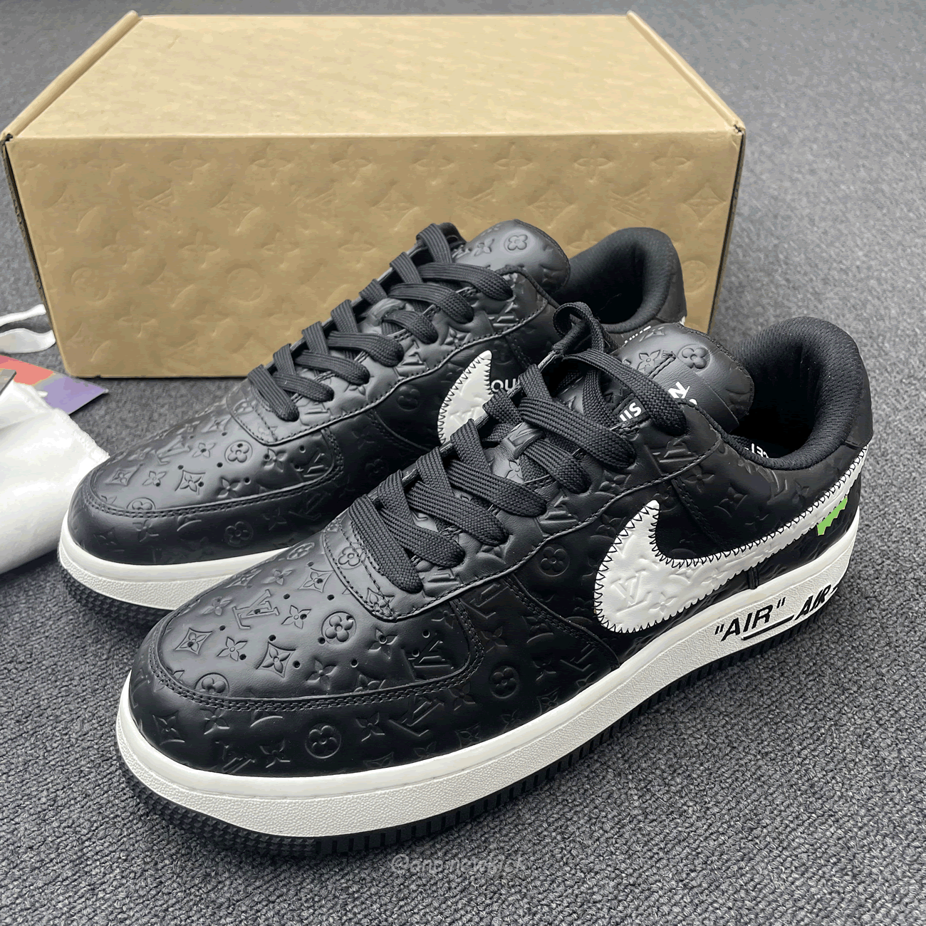 Louis Vuitton Nike Air Force 1 Low By Virgil Abloh White Black (6) - www.newkick.vip