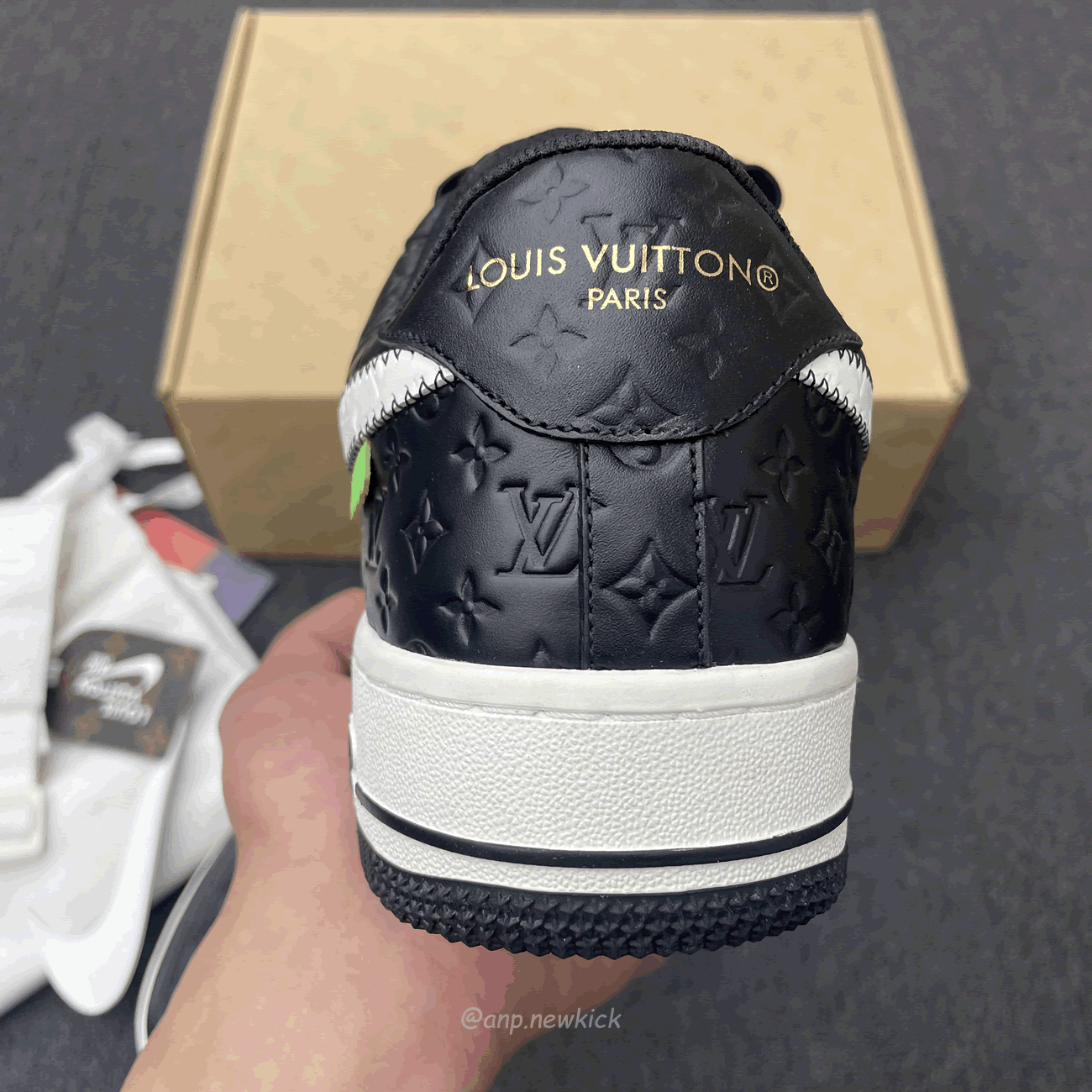 Louis Vuitton Nike Air Force 1 Low By Virgil Abloh White Black (9) - www.newkick.vip