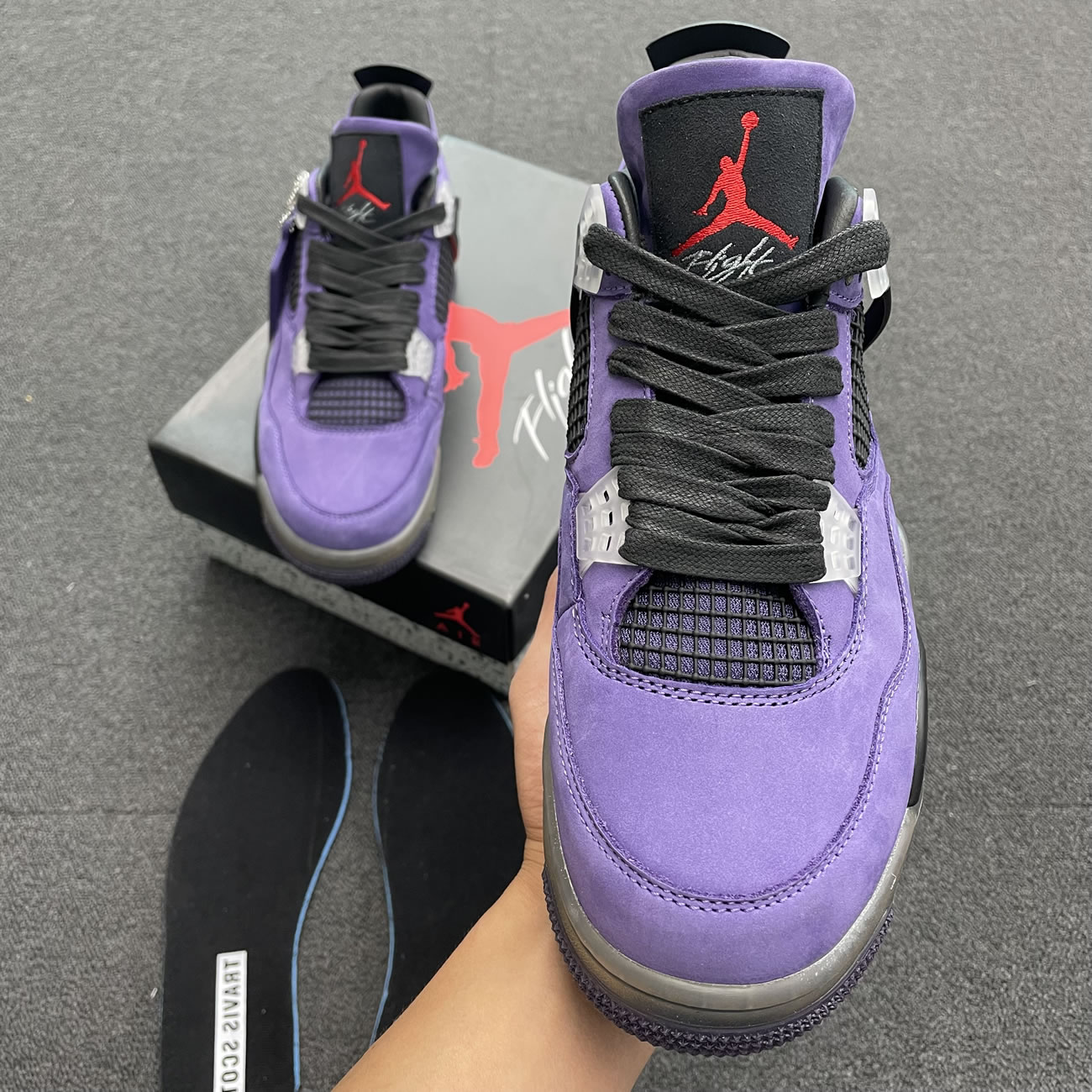 Travis Scott X Air Jordan 4 Retro Purple Aj4 766302 (2) - www.newkick.vip