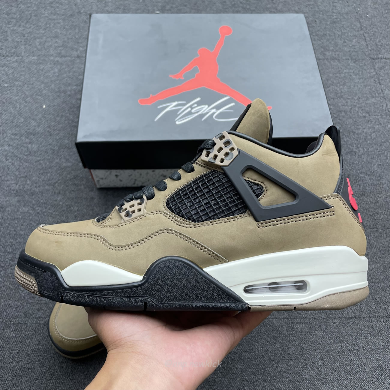 Air Jordan 4 X Travis Scott Olive Grey Black Aj4 882335 (3) - www.newkick.vip