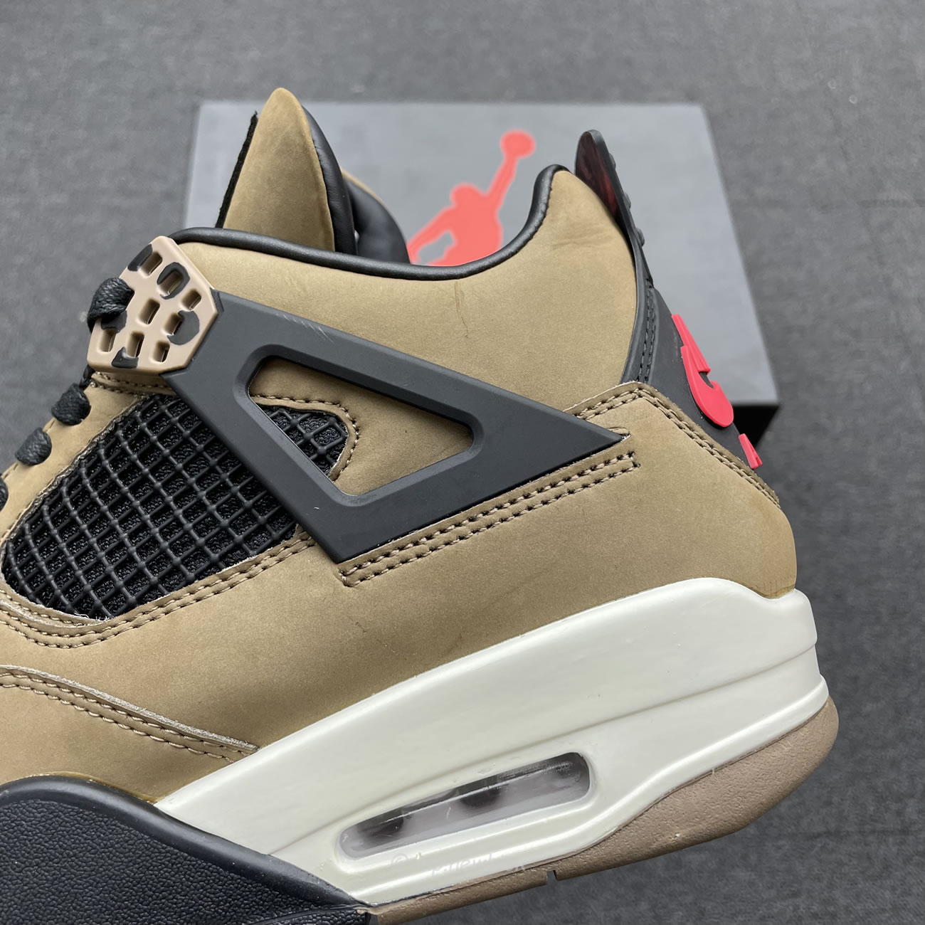 Air Jordan 4 X Travis Scott Olive Grey Black Aj4 882335 (4) - www.newkick.vip