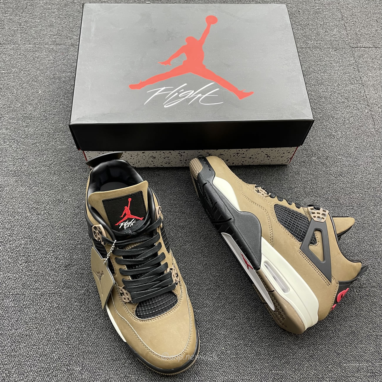 Air Jordan 4 X Travis Scott Olive Grey Black Aj4 882335 (6) - www.newkick.vip