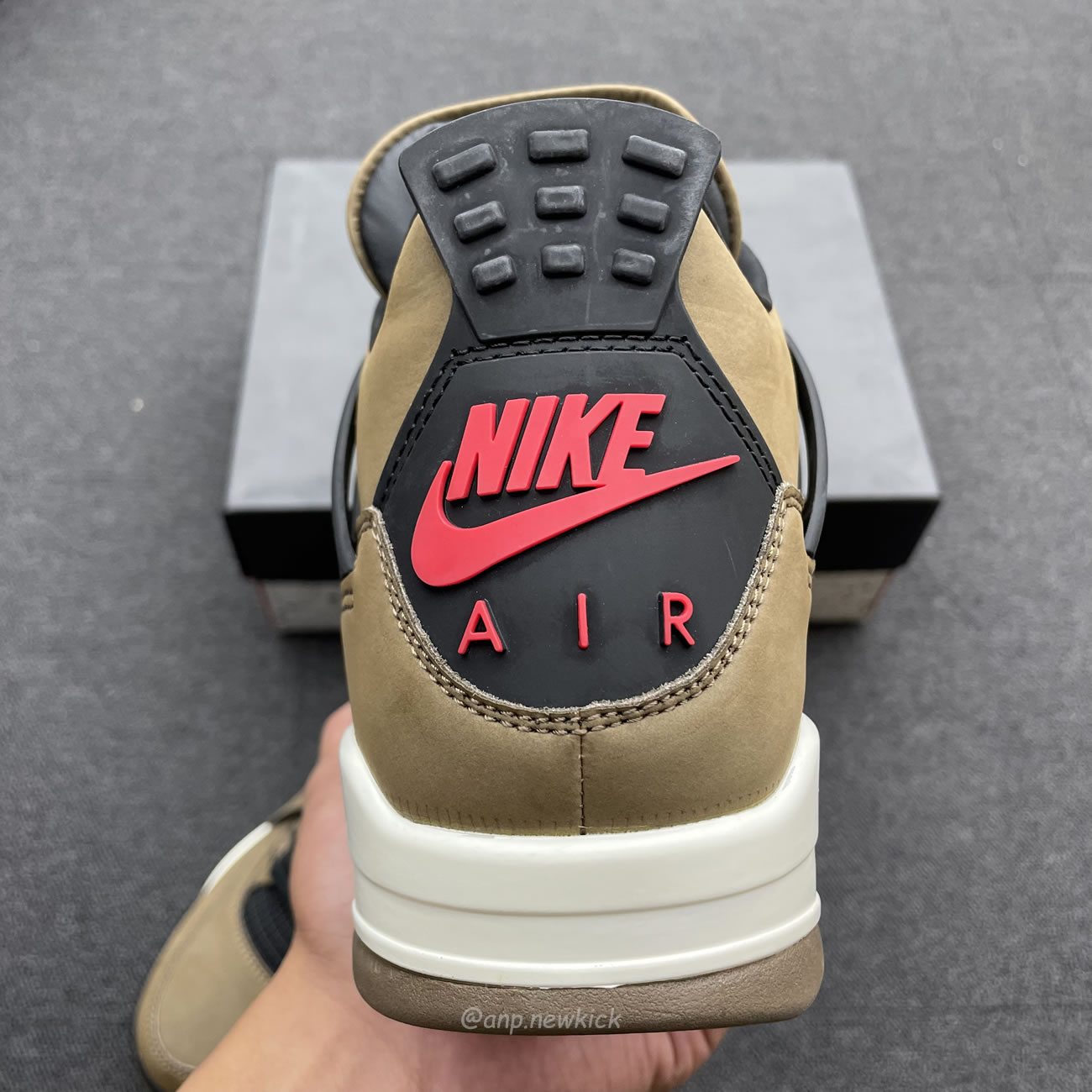 Air Jordan 4 X Travis Scott Olive Grey Black Aj4 882335 (7) - www.newkick.vip