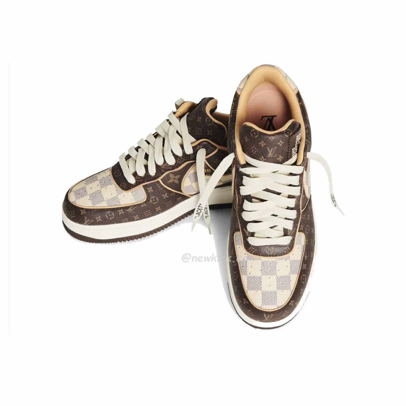 Nike Air Force 1 Low Louis Vuitton Monogram Brown Damier Azur (7) - www.newkick.vip