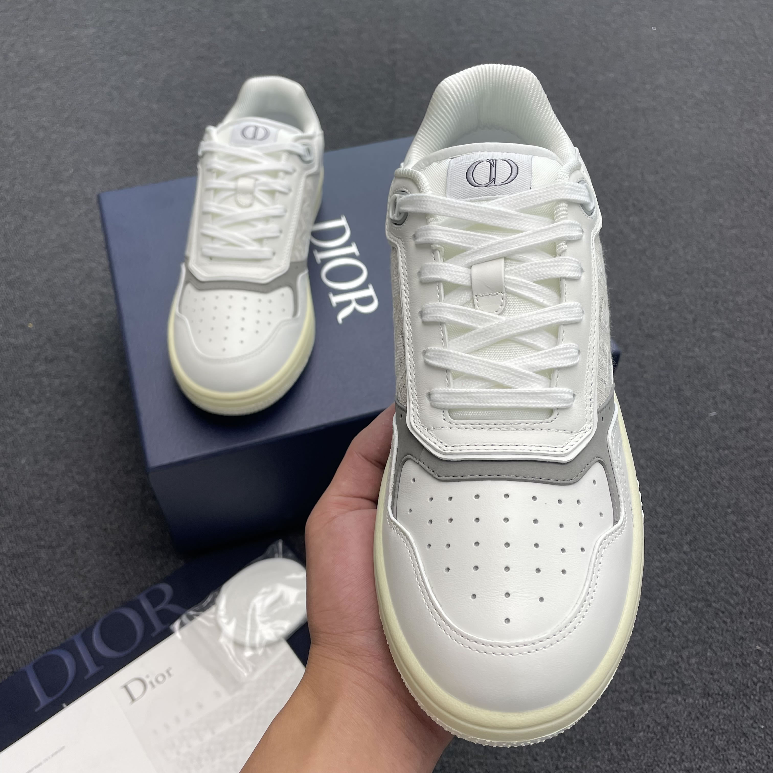 Dior B27 Low Gray White Beige Black 3sn272zir H165 H173 H965 H068 (17) - www.newkick.vip