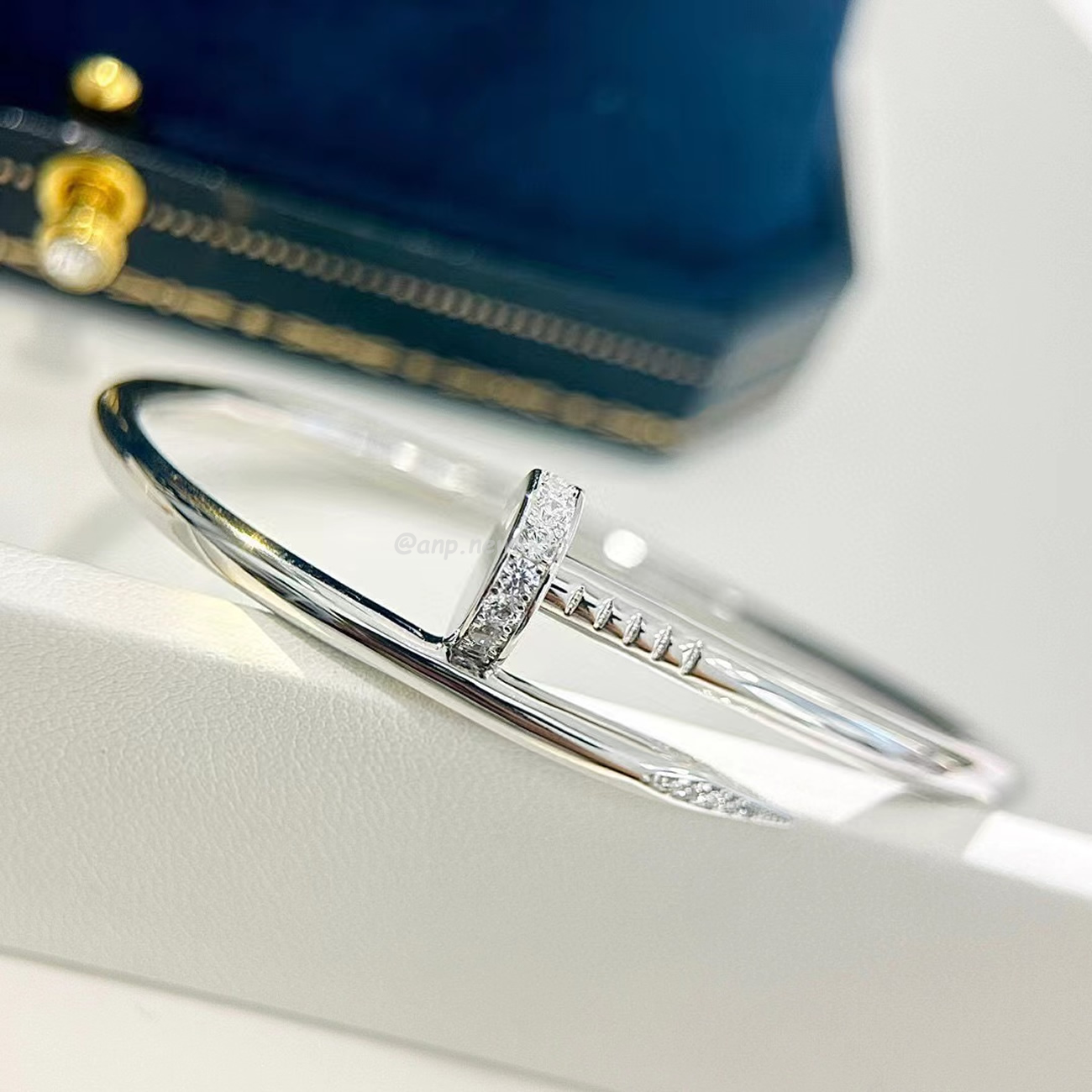 Cartier Rose Gold Silver Diamond Juste Un Clou Bracelet Size 16 B6048516 (3) - www.newkick.vip