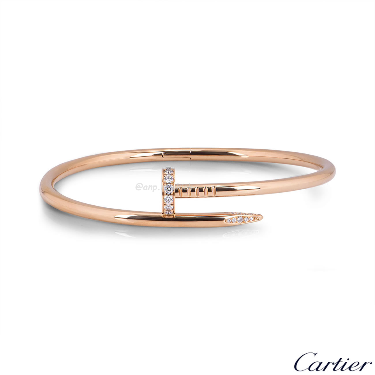 Cartier Rose Gold Silver Diamond Juste Un Clou Bracelet Size 16 B6048516 (4) - www.newkick.vip