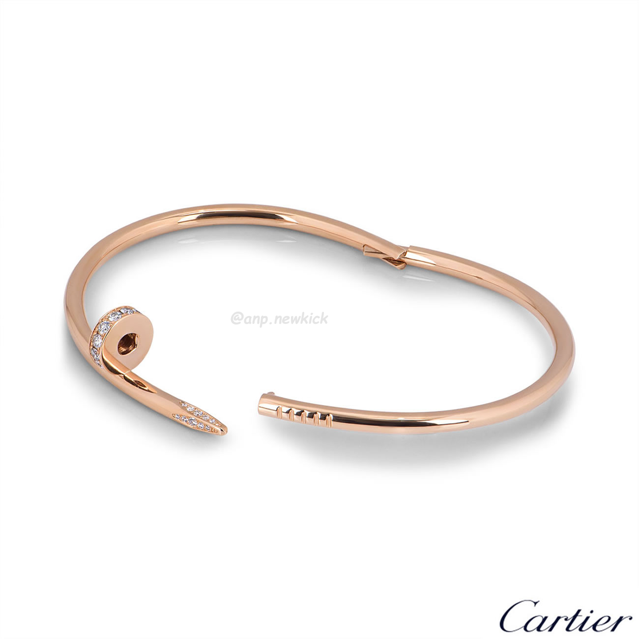 Cartier Rose Gold Silver Diamond Juste Un Clou Bracelet Size 16 B6048516 (6) - www.newkick.vip