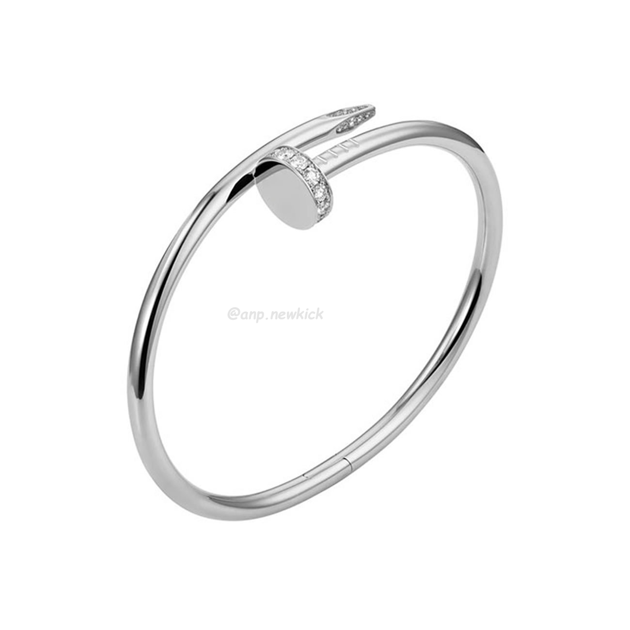 Cartier Rose Gold Silver Diamond Juste Un Clou Bracelet Size 16 B6048516 (9) - www.newkick.vip