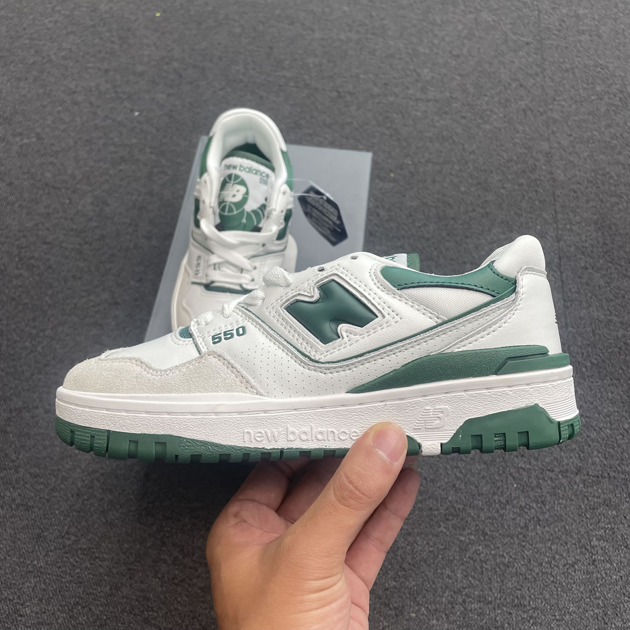 New Balance 550 White Green Bb550wt1 (4) - www.newkick.vip
