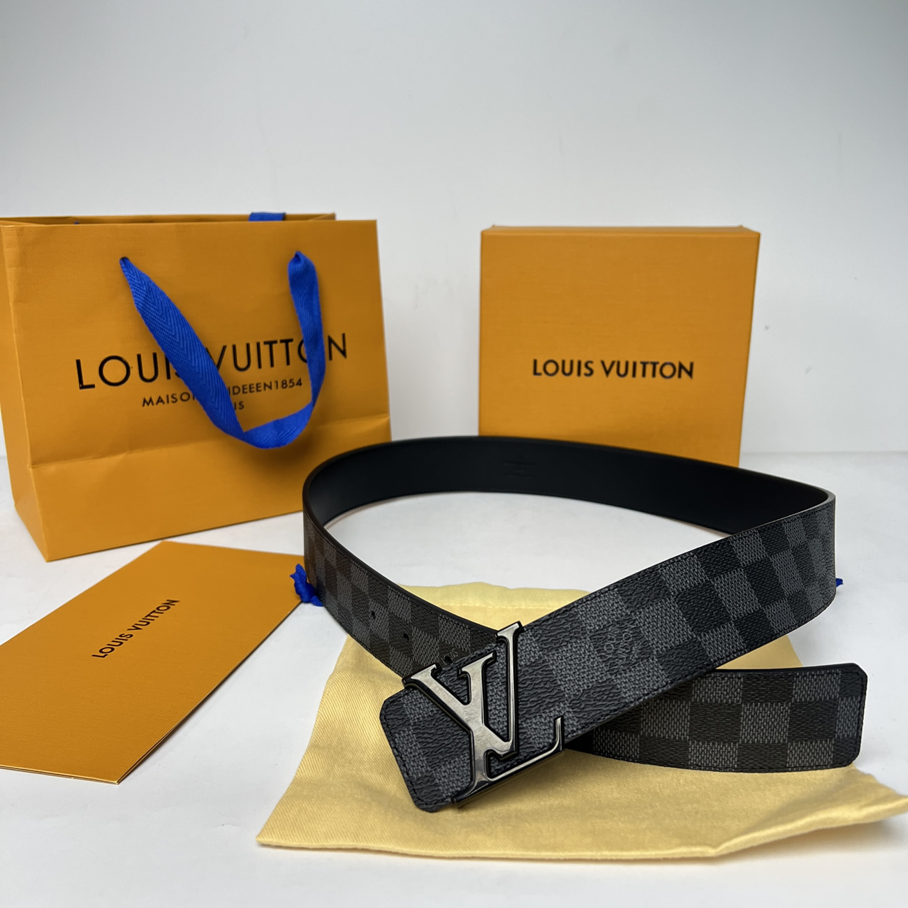Lv Initiales 95cm 125cm Damier Black Belt (8) - www.newkick.vip